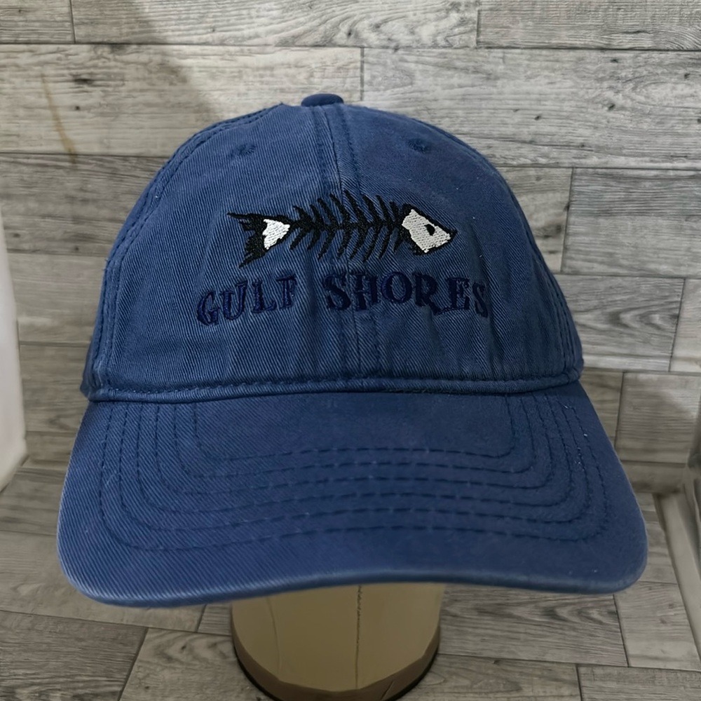 Gulf shores blue fishing distressed baseball cap hat